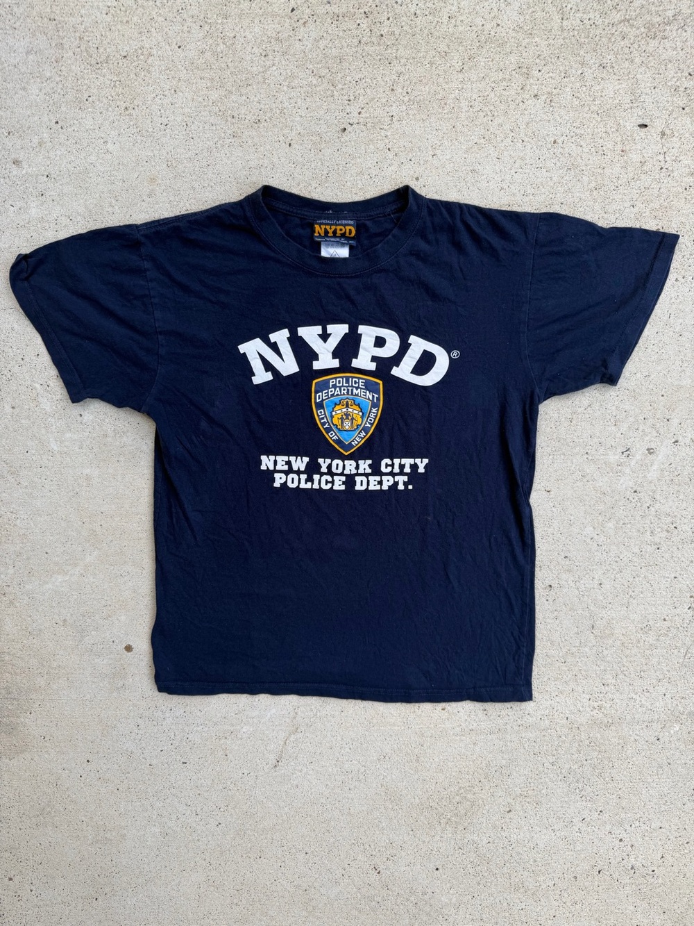 Vintage Y2K 2006 Official NYPD NYC Police Department Navy Graphic Tee Shirt M